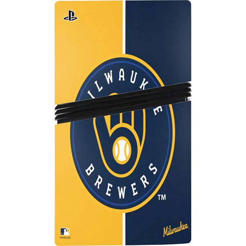 MLB Milwaukee Brewers Split PS5 Pro Disk Bundle  Skin
